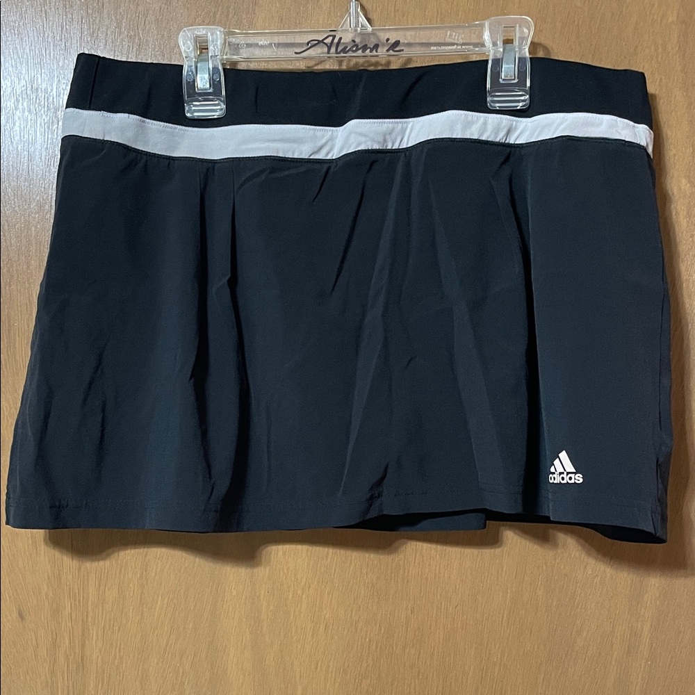 adidas Black Skort with White Waistband Accent